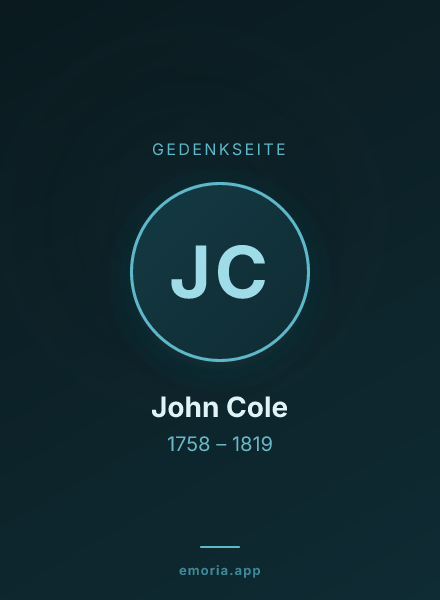 Gedenkportrait von John Cole