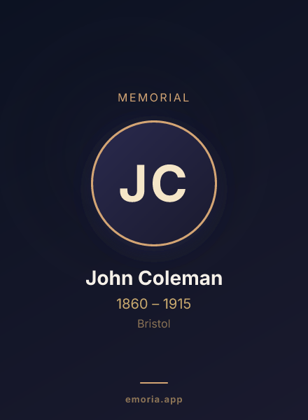 Memorial portrait of John Coleman