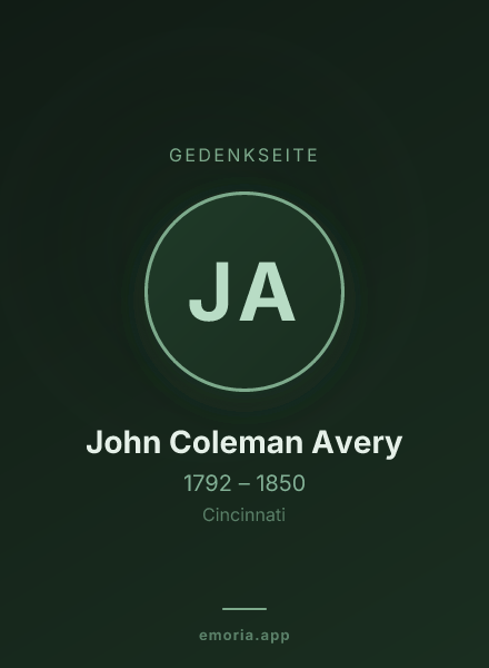 Gedenkportrait von John Coleman Avery