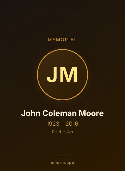 Memorial portrait of John Coleman Moore