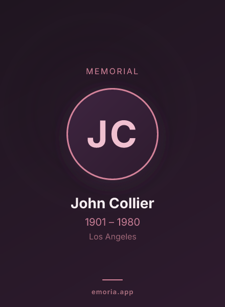 Memorial portrait of John Collier