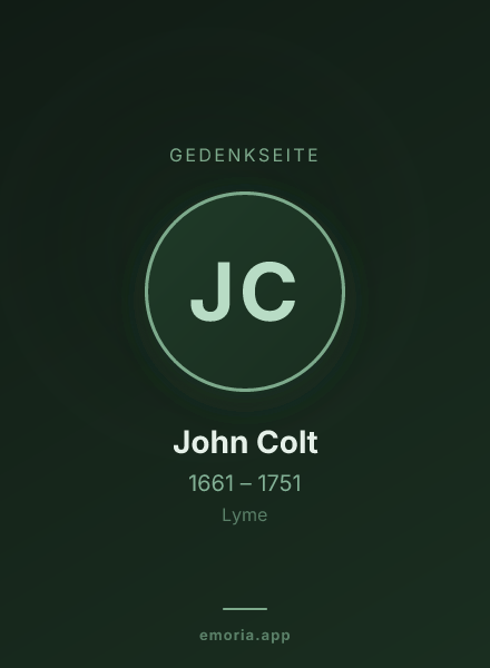 Gedenkportrait von John Colt