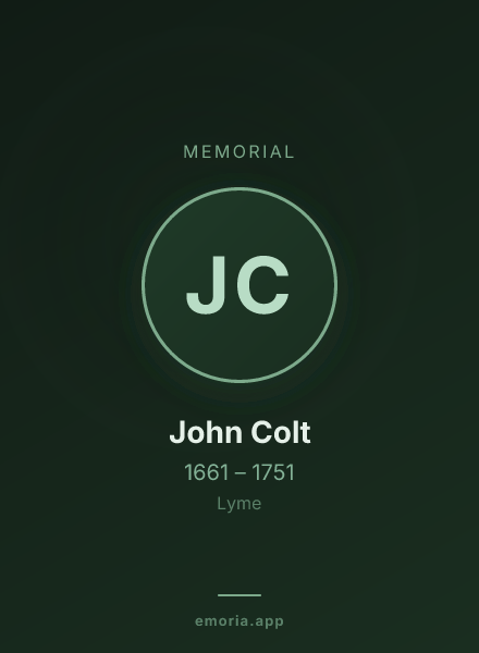 Memorial portrait of John Colt