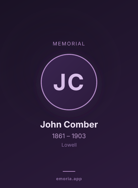 Memorial portrait of John Comber