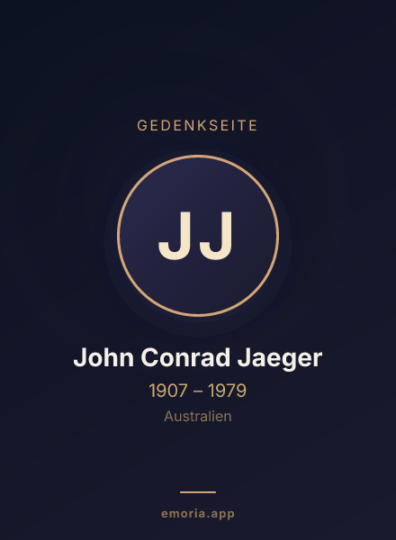 Gedenkportrait von John Conrad Jaeger