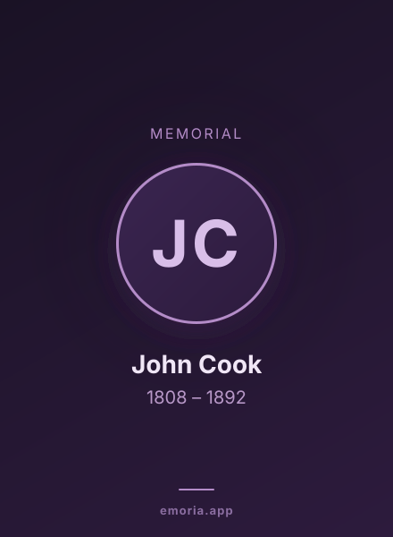 Memorial portrait of John Cook