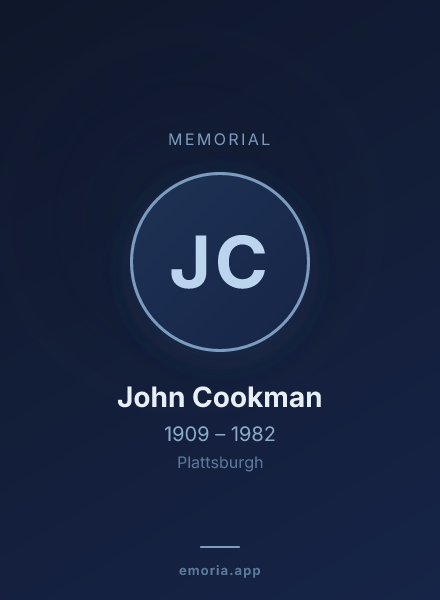 Memorial portrait of John Cookman