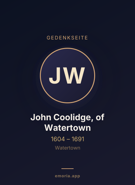 Gedenkportrait von John Coolidge, of Watertown