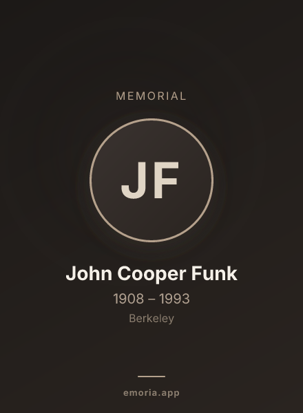 Memorial portrait of John Cooper Funk