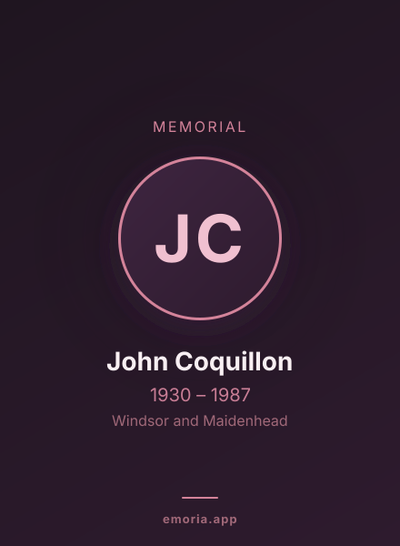 Memorial portrait of John Coquillon