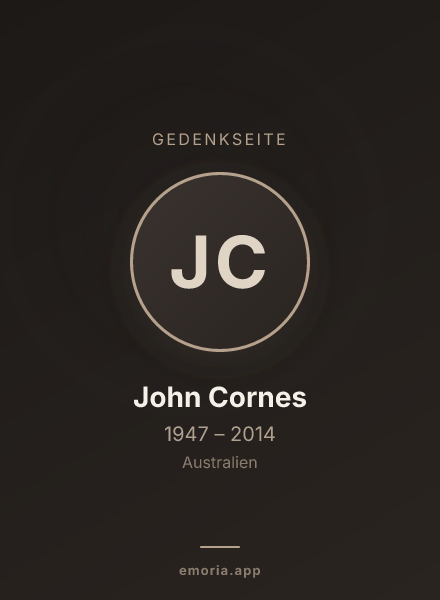 Gedenkportrait von John Cornes