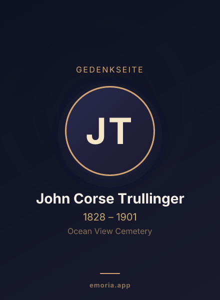 Gedenkportrait von John Corse Trullinger