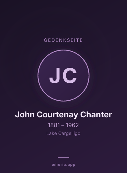 Gedenkportrait von John Courtenay Chanter