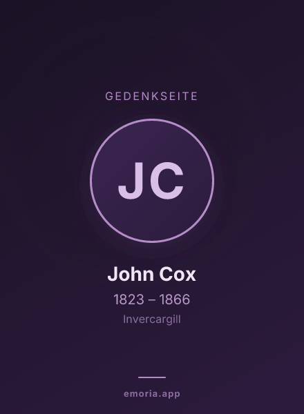 Gedenkportrait von John Cox