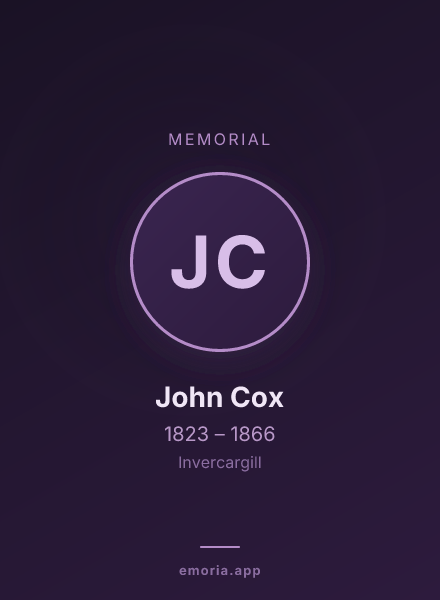 Memorial portrait of John Cox