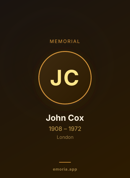 Memorial portrait of John Cox
