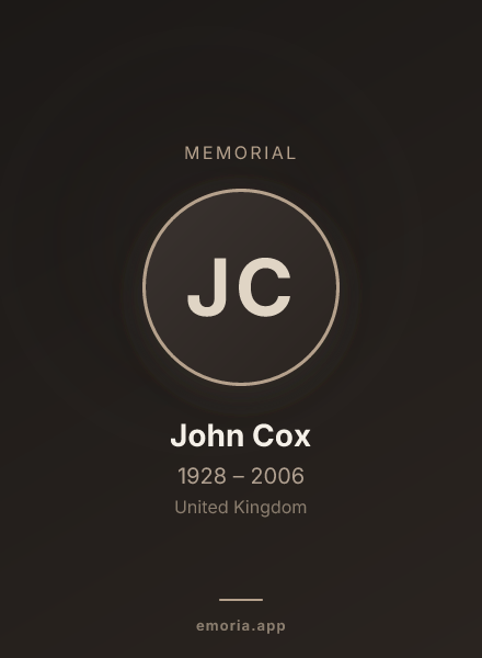 Memorial portrait of John Cox