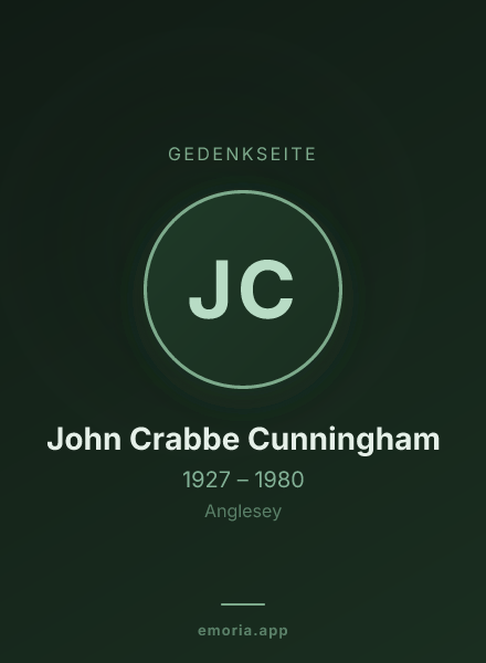Gedenkportrait von John Crabbe Cunningham