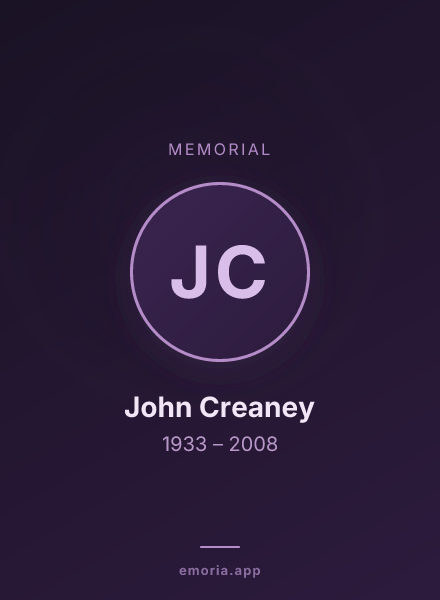 Memorial portrait of John Creaney