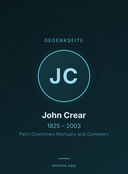 Gedenkportrait von John Crear