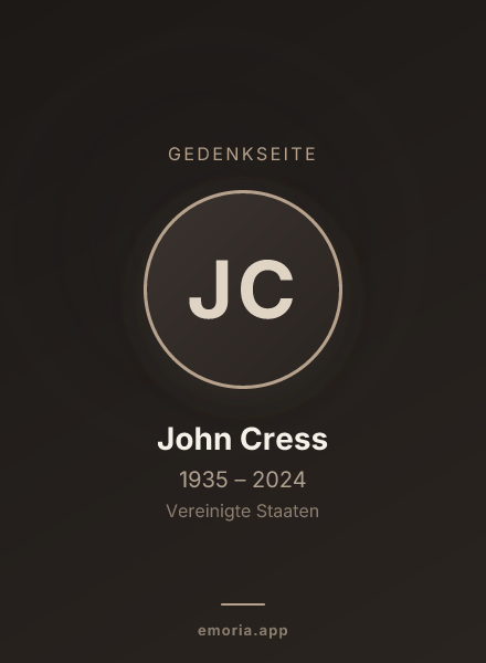 Gedenkportrait von John Cress