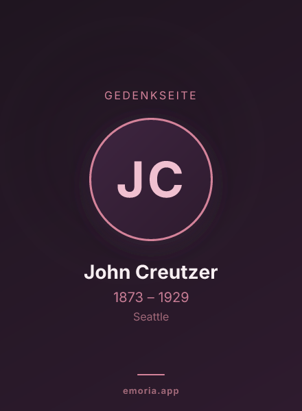 Gedenkportrait von John Creutzer