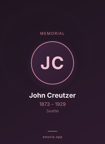 Memorial portrait of John Creutzer