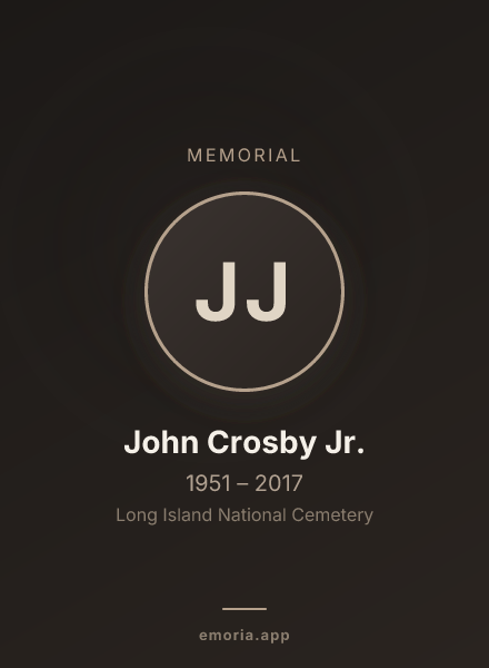 Memorial portrait of John Crosby Jr.