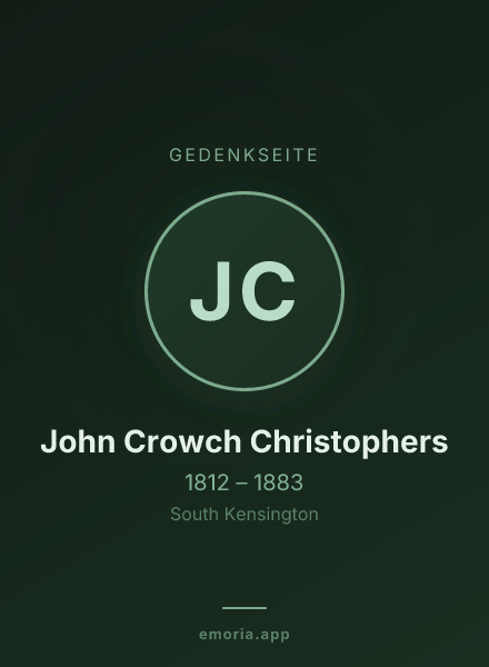 Gedenkportrait von John Crowch Christophers