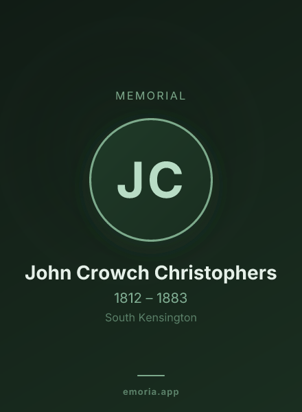 Memorial portrait of John Crowch Christophers
