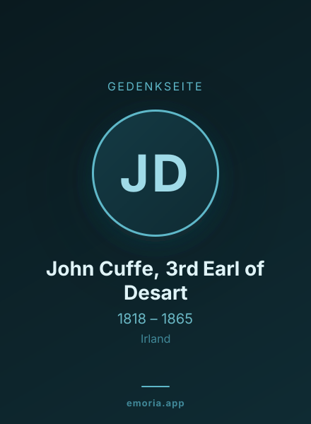 Gedenkportrait von John Cuffe, 3rd Earl of Desart