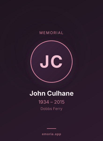 Memorial portrait of John Culhane