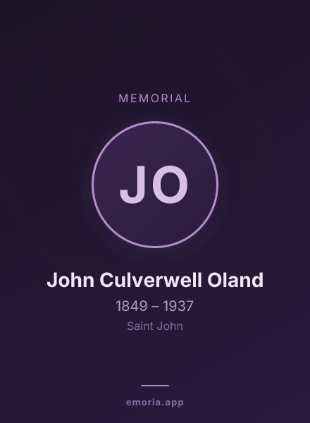 Memorial portrait of John Culverwell Oland