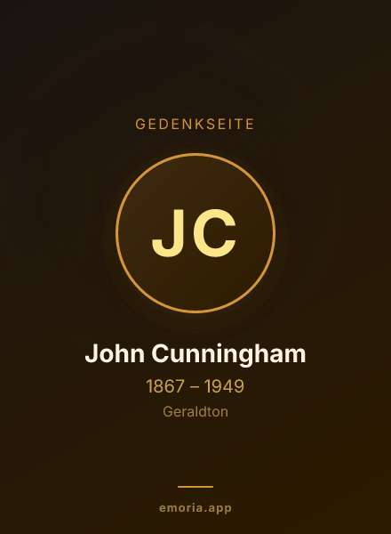 Gedenkportrait von John Cunningham