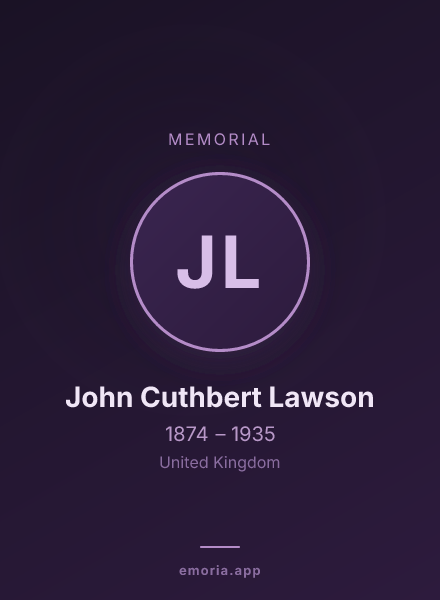 Memorial portrait of John Cuthbert Lawson