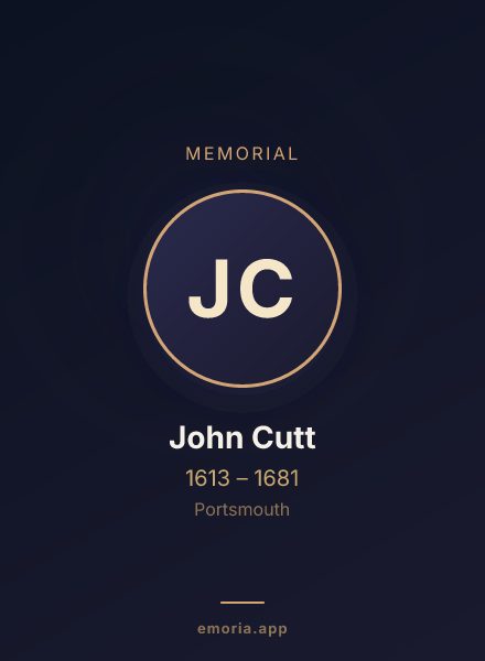 Memorial portrait of John Cutt