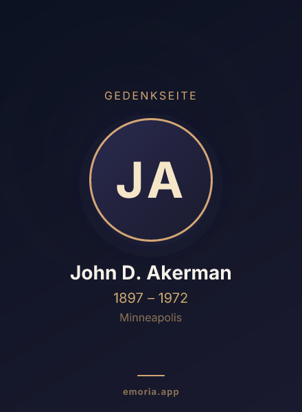 Gedenkportrait von John D. Akerman