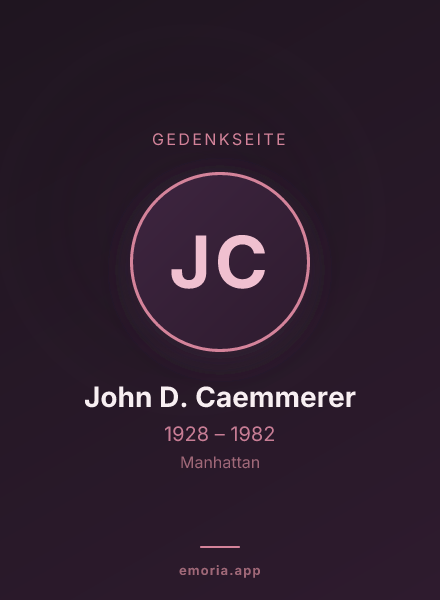 Gedenkportrait von John D. Caemmerer