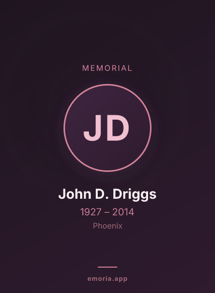 Memorial portrait of John D. Driggs
