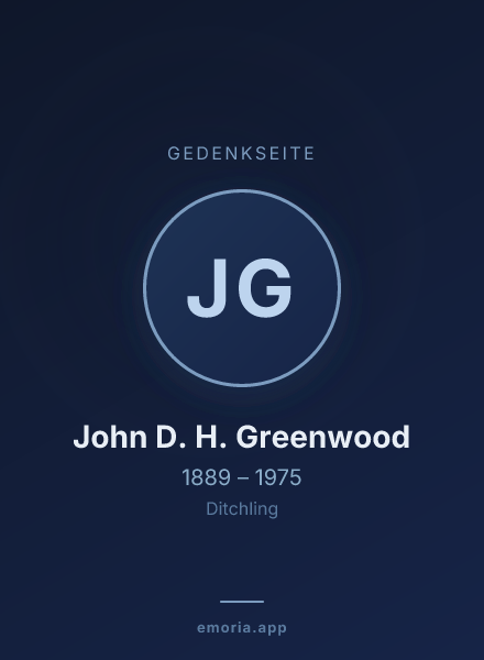 Gedenkportrait von John D. H. Greenwood