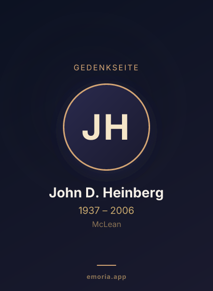 Gedenkportrait von John D. Heinberg