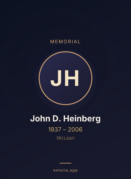 Memorial portrait of John D. Heinberg