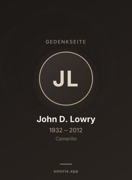 Gedenkportrait von John D. Lowry
