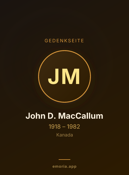 Gedenkportrait von John D. MacCallum