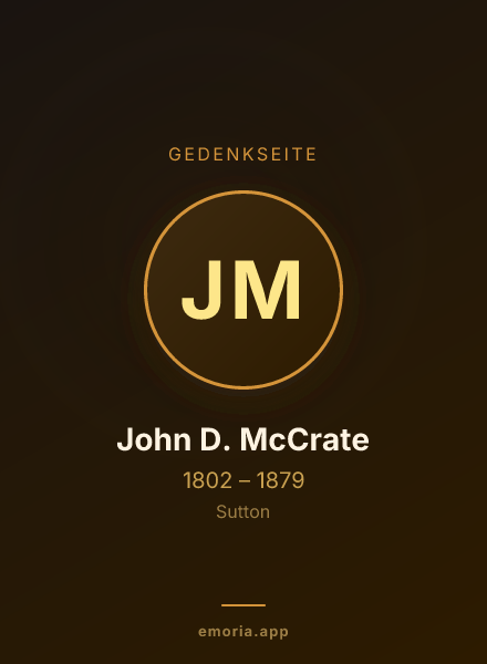 Gedenkportrait von John D. McCrate
