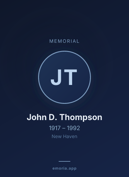 Memorial portrait of John D. Thompson