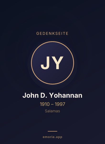 Gedenkportrait von John D. Yohannan