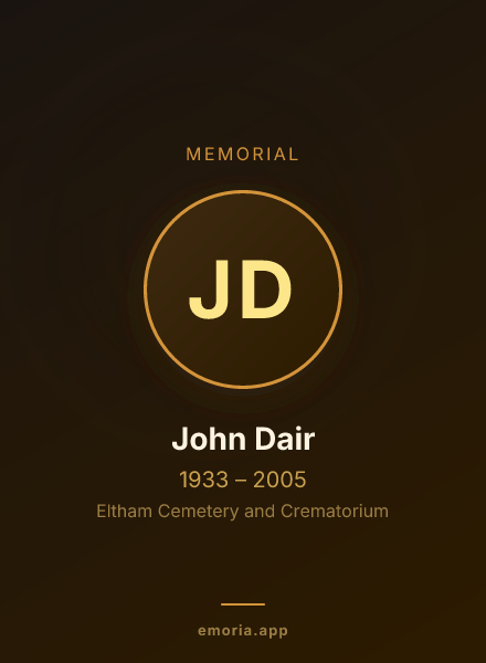 Memorial portrait of John Dair