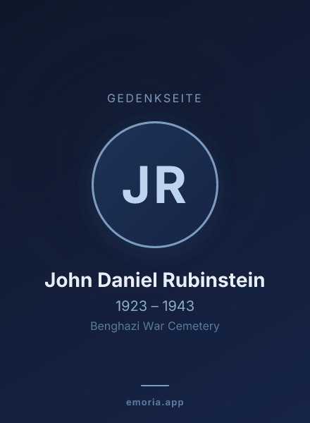 Gedenkportrait von John Daniel Rubinstein