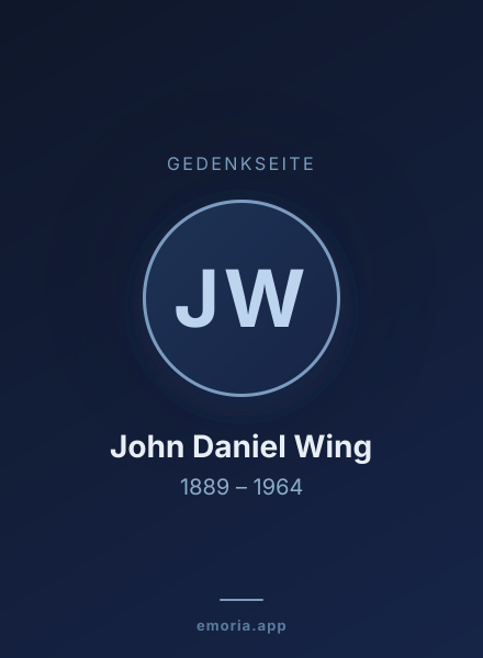 Gedenkportrait von John Daniel Wing